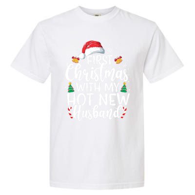 First Christmas With My Hot New Husband Newlywed Cute Gift Garment-Dyed Heavyweight T-Shirt