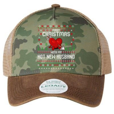 First Christmas With My Hot New Husband Sweater Ugly Xmas Gift Legacy Tie Dye Trucker Hat