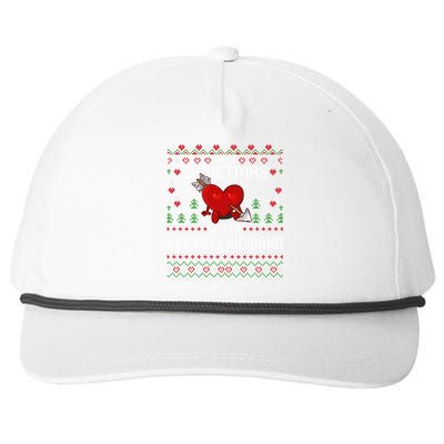 First Christmas With My Hot New Husband Sweater Ugly Xmas Gift Snapback Five-Panel Rope Hat