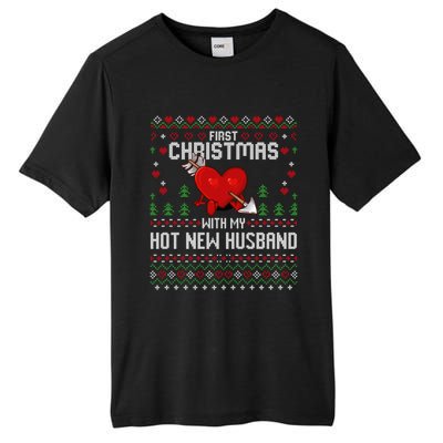 First Christmas With My Hot New Husband Sweater Ugly Xmas Gift Tall Fusion ChromaSoft Performance T-Shirt