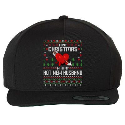 First Christmas With My Hot New Husband Sweater Ugly Xmas Gift Wool Snapback Cap