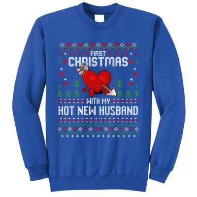 First Christmas With My Hot New Husband Sweater Ugly Xmas Gift Tall Sweatshirt