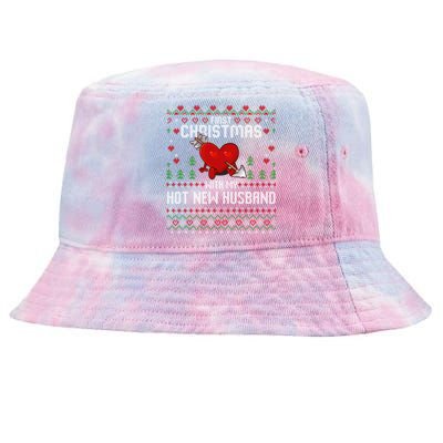 First Christmas With My Hot New Husband Sweater Ugly Xmas Gift Tie-Dyed Bucket Hat