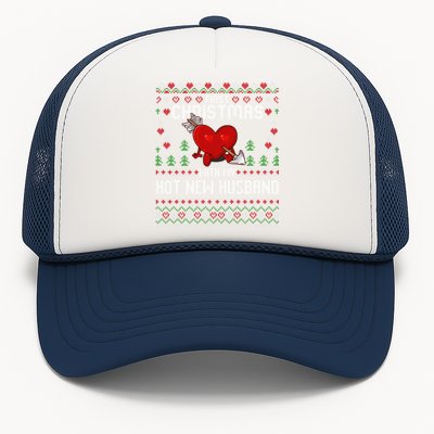 First Christmas With My Hot New Husband Sweater Ugly Xmas Gift Trucker Hat