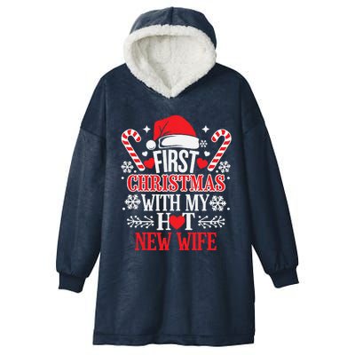 First Christmas With My Hot New Wife Funny Newlywed Couples Hooded Wearable Blanket