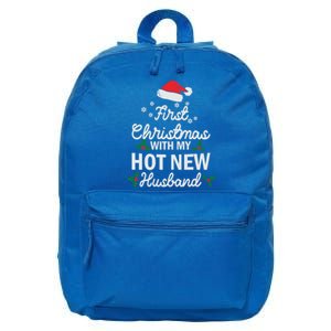 First Christmas With My Hot New Husband Xmas Holiday Funny Gift 16 in Basic Backpack