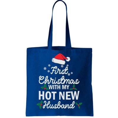 First Christmas With My Hot New Husband Xmas Holiday Funny Gift Tote Bag