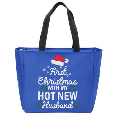 First Christmas With My Hot New Husband Xmas Holiday Funny Gift Zip Tote Bag