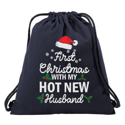 First Christmas With My Hot New Husband Xmas Holiday Funny Gift Drawstring Bag