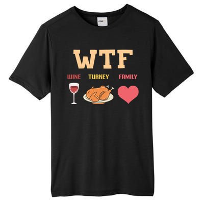 Funny Cute Wine Turkey Family Thanksgiving Gift Tall Fusion ChromaSoft Performance T-Shirt