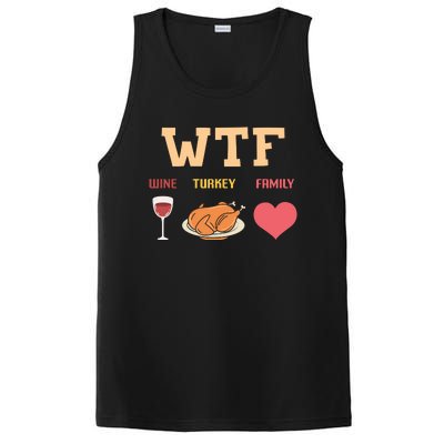 Funny Cute Wine Turkey Family Thanksgiving Gift PosiCharge Competitor Tank