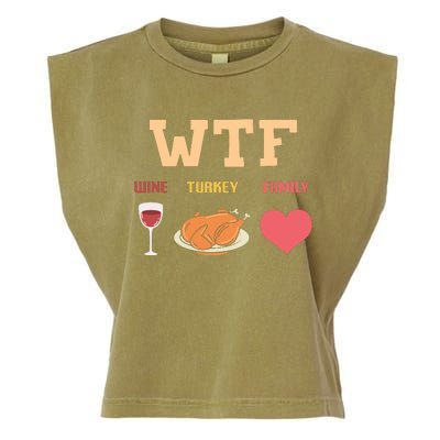 Funny Cute Wine Turkey Family Thanksgiving Gift Garment-Dyed Women's Muscle Tee