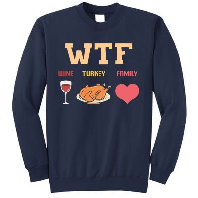 Funny Cute Wine Turkey Family Thanksgiving Gift Sweatshirt