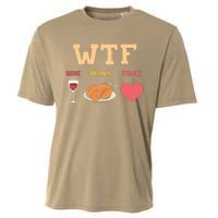 Funny Cute Wine Turkey Family Thanksgiving Gift Cooling Performance Crew T-Shirt