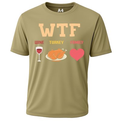 Funny Cute Wine Turkey Family Thanksgiving Gift Cooling Performance Crew T-Shirt