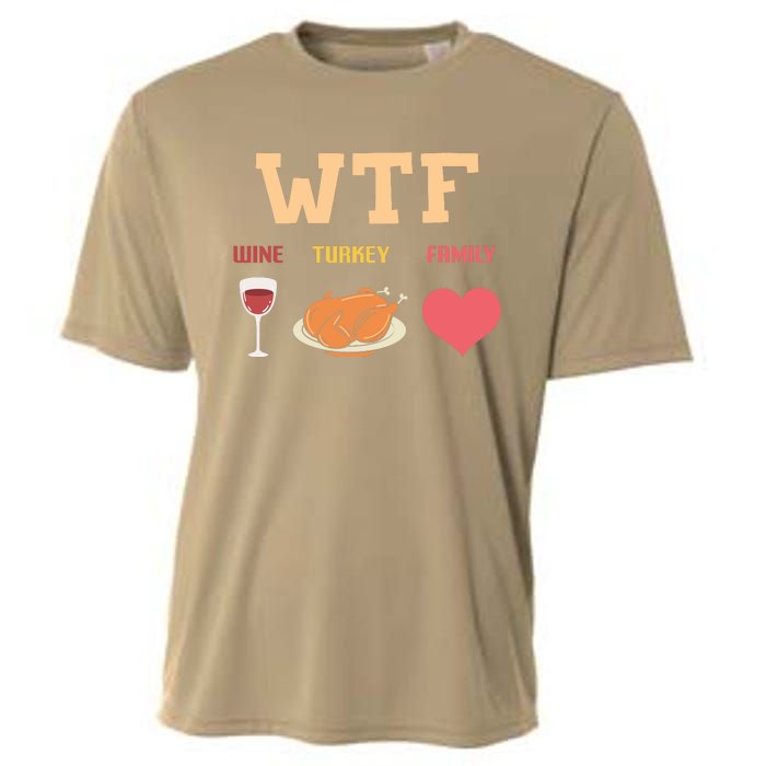 Funny Cute Wine Turkey Family Thanksgiving Gift Cooling Performance Crew T-Shirt