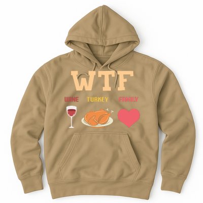 Funny Cute Wine Turkey Family Thanksgiving Gift Hoodie