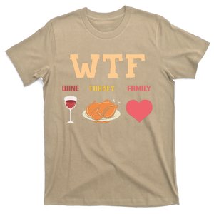 Funny Cute Wine Turkey Family Thanksgiving Gift T-Shirt