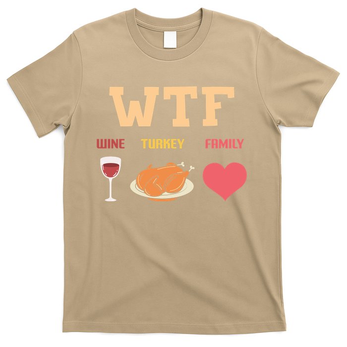 Funny Cute Wine Turkey Family Thanksgiving Gift T-Shirt