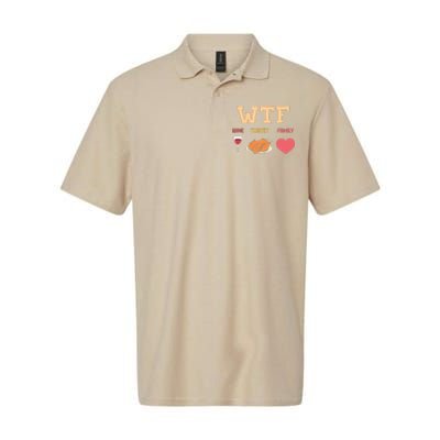 Funny Cute Wine Turkey Family Thanksgiving Gift Softstyle Adult Sport Polo