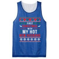 First Christmas With My Hot New Wife Husband Ugly Sweater Cool Gift Mesh Reversible Basketball Jersey Tank