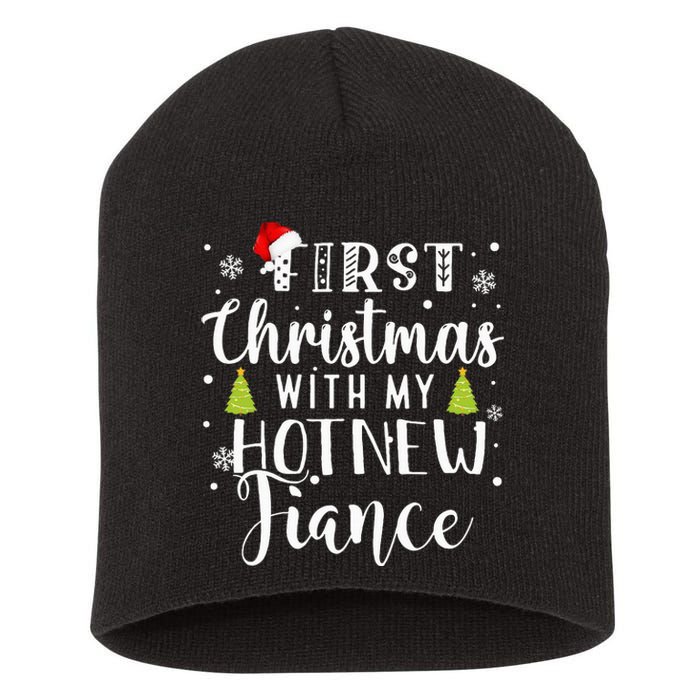 First Christmas With My Hot New Fiance Engaged Couple Xmas Short Acrylic Beanie