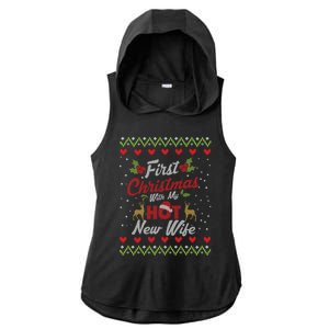 First Christmas With My Hot New Wife Married Matching Couple Gift Ladies PosiCharge Tri-Blend Wicking Draft Hoodie Tank