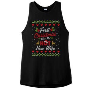 First Christmas With My Hot New Wife Married Matching Couple Gift Ladies PosiCharge Tri-Blend Wicking Tank