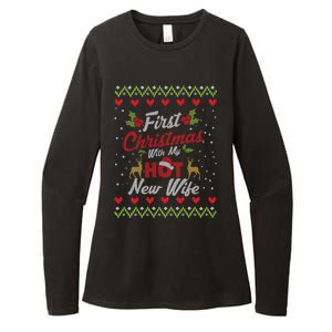 First Christmas With My Hot New Wife Married Matching Couple Gift Womens CVC Long Sleeve Shirt