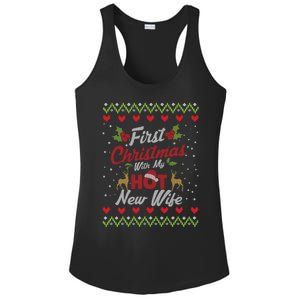 First Christmas With My Hot New Wife Married Matching Couple Gift Ladies PosiCharge Competitor Racerback Tank