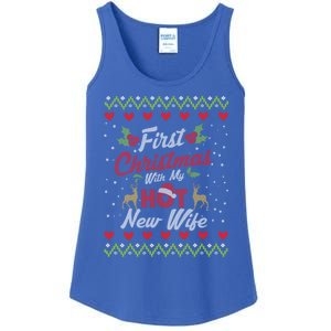 First Christmas With My Hot New Wife Married Matching Couple Gift Ladies Essential Tank