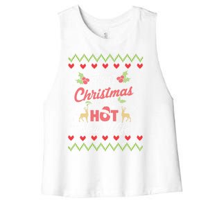 First Christmas With My Hot New Wife Married Matching Couple Gift Women's Racerback Cropped Tank