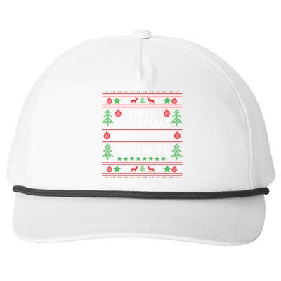 First Christmas With My Hot New Wife Xmas Couple Gift Cool Gift Snapback Five-Panel Rope Hat