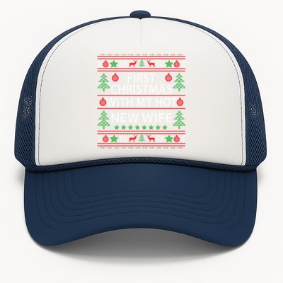 First Christmas With My Hot New Wife Xmas Couple Gift Cool Gift Trucker Hat