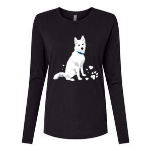 Funny Cute White Siberian Husky Gift Sweet White Snow Dog Gift Womens Cotton Relaxed Long Sleeve T-Shirt