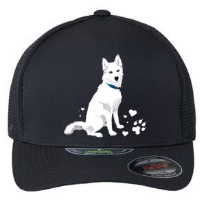 Funny Cute White Siberian Husky Gift Sweet White Snow Dog Gift Flexfit Unipanel Trucker Cap