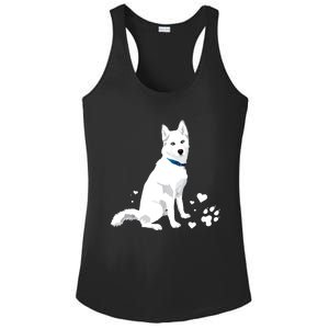 Funny Cute White Siberian Husky Gift Sweet White Snow Dog Gift Ladies PosiCharge Competitor Racerback Tank