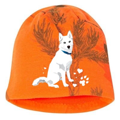 Funny Cute White Siberian Husky Gift Sweet White Snow Dog Gift Kati - Camo Knit Beanie