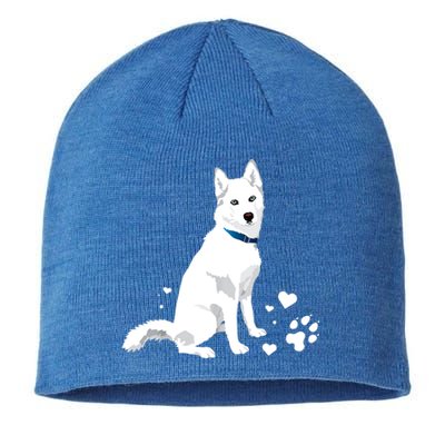 Funny Cute White Siberian Husky Gift Sweet White Snow Dog Gift Sustainable Beanie