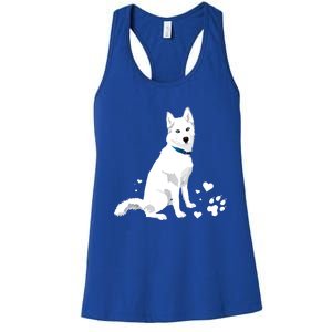 Funny Cute White Siberian Husky Gift Sweet White Snow Dog Gift Women's Racerback Tank