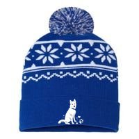 Funny Cute White Siberian Husky Gift Sweet White Snow Dog Gift USA-Made Snowflake Beanie