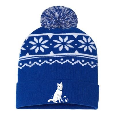 Funny Cute White Siberian Husky Gift Sweet White Snow Dog Gift USA-Made Snowflake Beanie