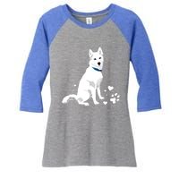 Funny Cute White Siberian Husky Gift Sweet White Snow Dog Gift Women's Tri-Blend 3/4-Sleeve Raglan Shirt