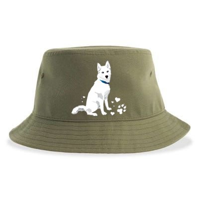 Funny Cute White Siberian Husky Gift Sweet White Snow Dog Gift Sustainable Bucket Hat