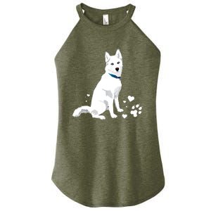 Funny Cute White Siberian Husky Gift Sweet White Snow Dog Gift Women's Perfect Tri Rocker Tank