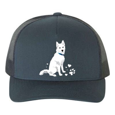 Funny Cute White Siberian Husky Gift Sweet White Snow Dog Gift Yupoong Adult 5-Panel Trucker Hat