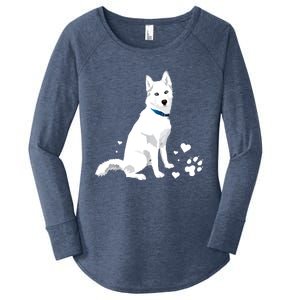 Funny Cute White Siberian Husky Gift Sweet White Snow Dog Gift Women's Perfect Tri Tunic Long Sleeve Shirt