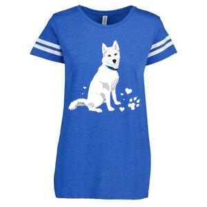 Funny Cute White Siberian Husky Gift Sweet White Snow Dog Gift Enza Ladies Jersey Football T-Shirt