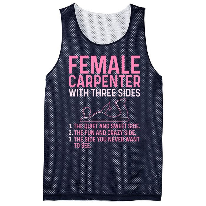 Female Carpenter With Three Sides Wo Woodworker Mother Mesh Reversible Basketball Jersey Tank