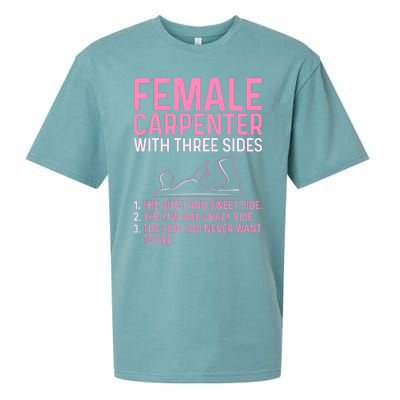 Female Carpenter With Three Sides Wo Woodworker Mother Sueded Cloud Jersey T-Shirt